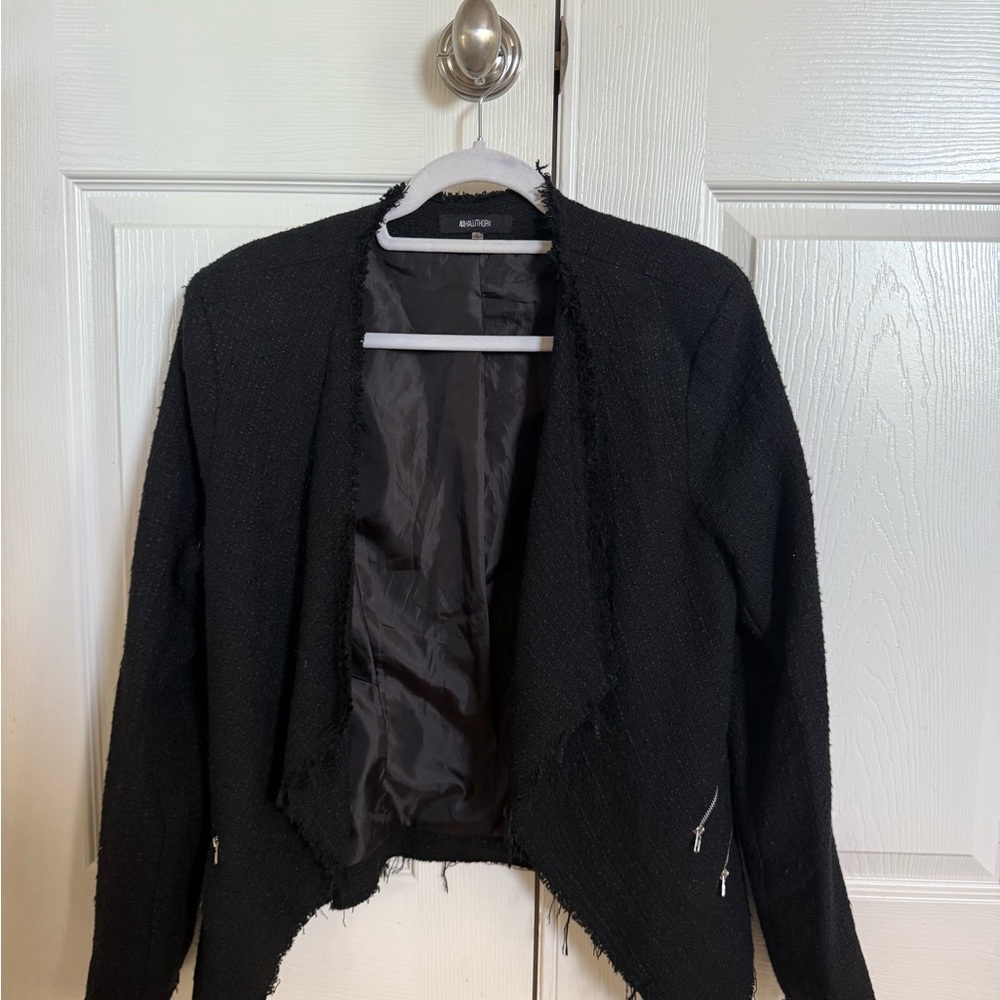 41 Hawthorn Black Frayed Edge Blazer